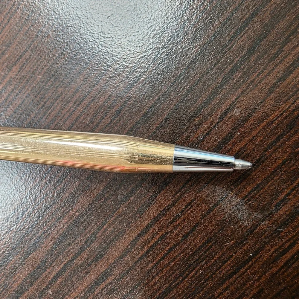 Cross 14KT Gold Filled Ballpoint Pen Vintage Pinstripe Made in USA 1/20 14K